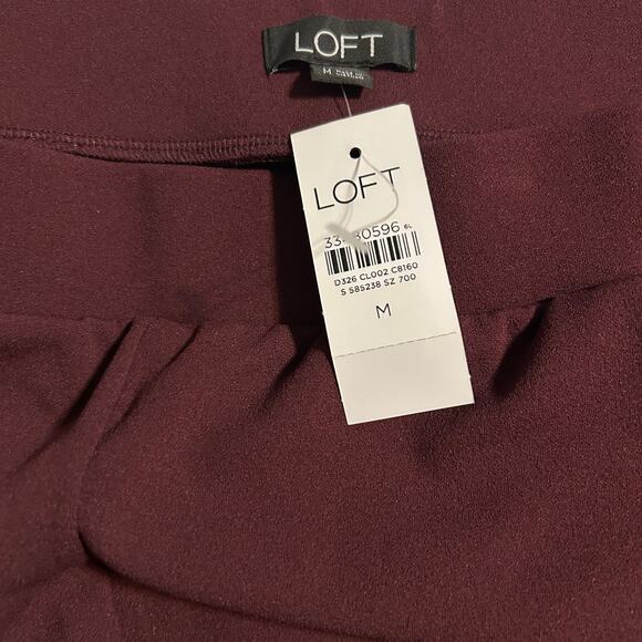 LOFT Women’s Wide-Leg Pull-On Pants – Burgundy – Size M – NWT - Picture 6 of 6